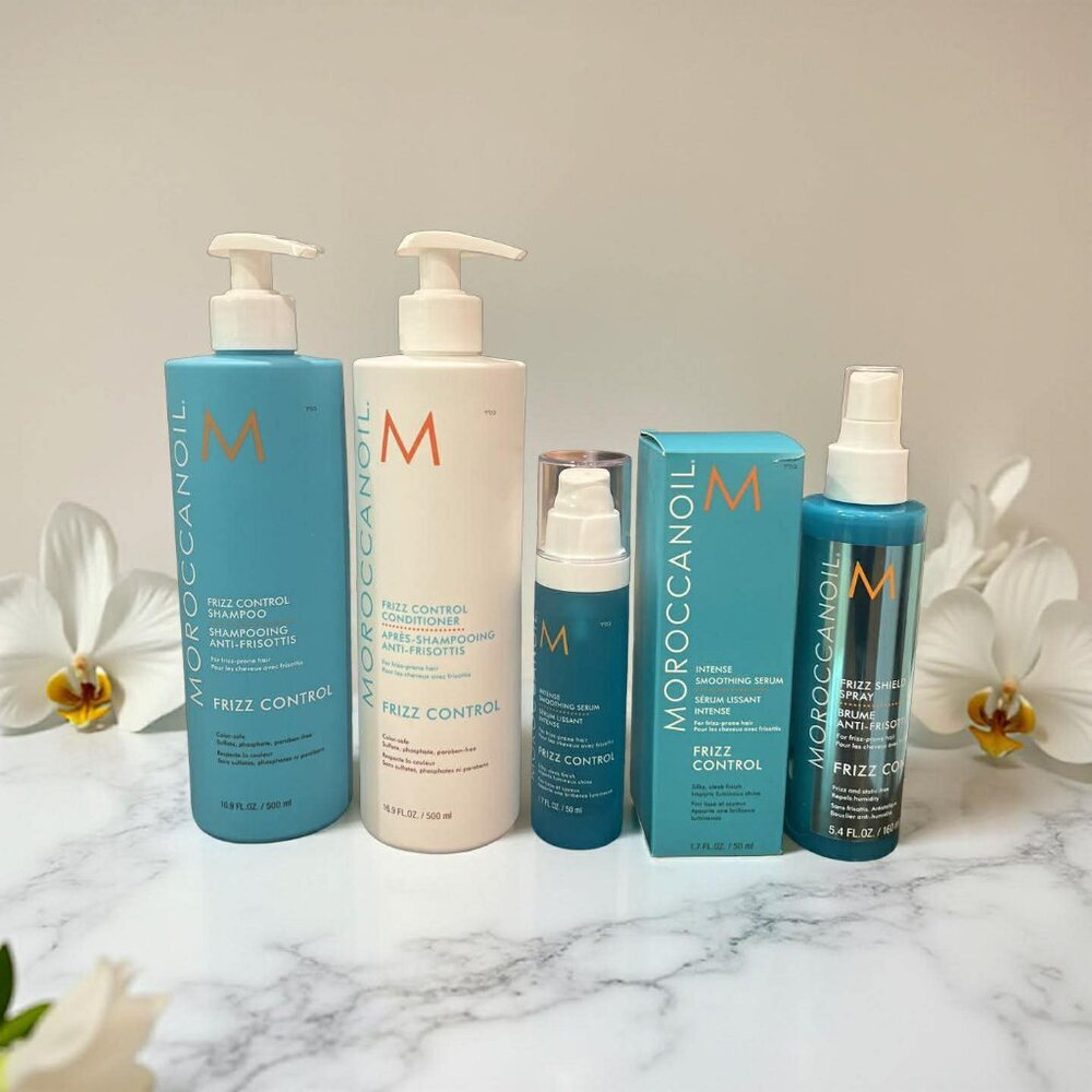 Moroccanoil Frizz Control Shampoo Conditioner 16.9 oz Shield Spray & Serum